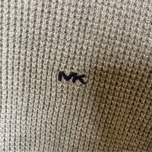 Michael Kors Gray Long Sleeve Waffle Knit Shirt Size M - Picture 6 of 9